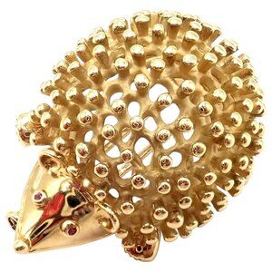 Vintage! Tiffany & Co Schlumberger 18k Yellow Gold Hedgehog Sweet Brooch Pin